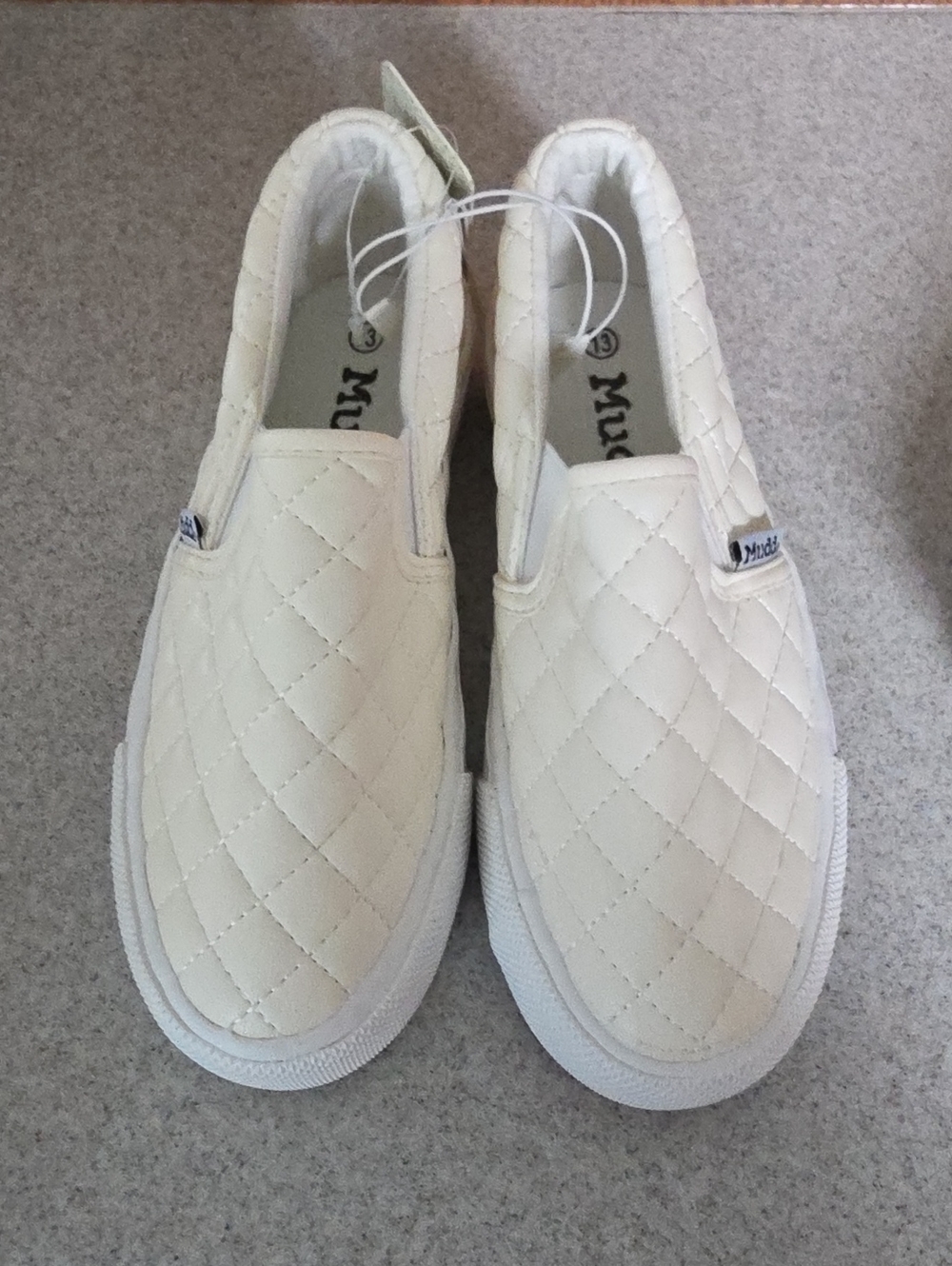 Mudd Quilted Slip-On Kids Shoes in Cream